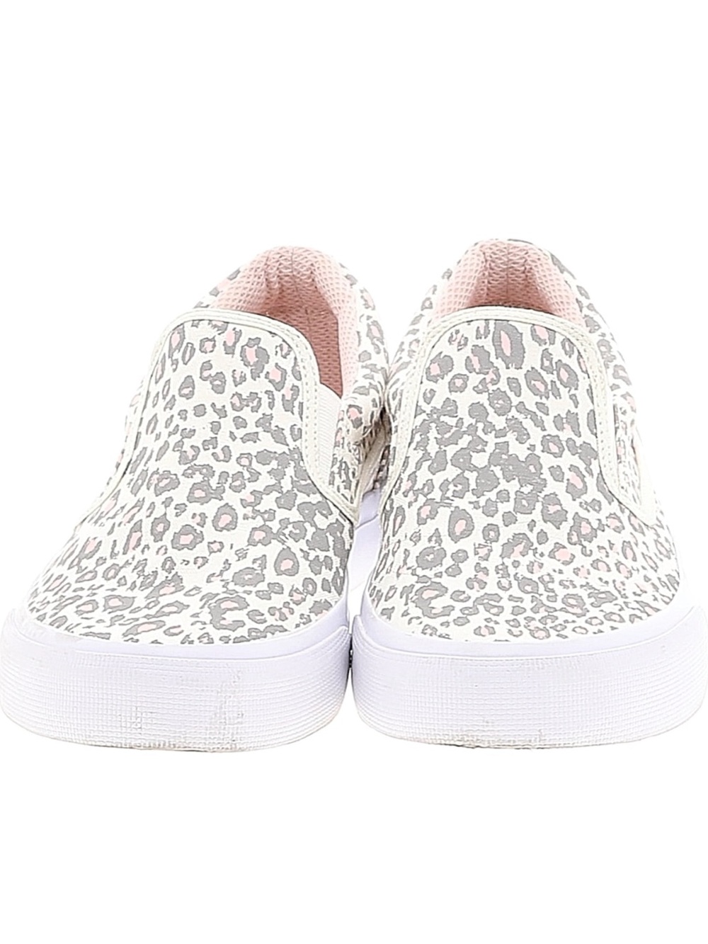 DC Slip-On Leopard Print Sneakers - White/Pink